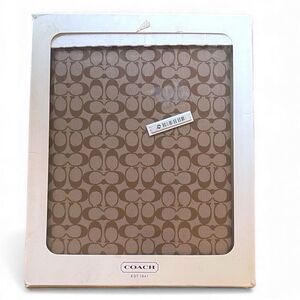 COACH Tan Signature iPad Mold Hard Plastic Cover Case  9.5” H x 7.5” x 1/4” H